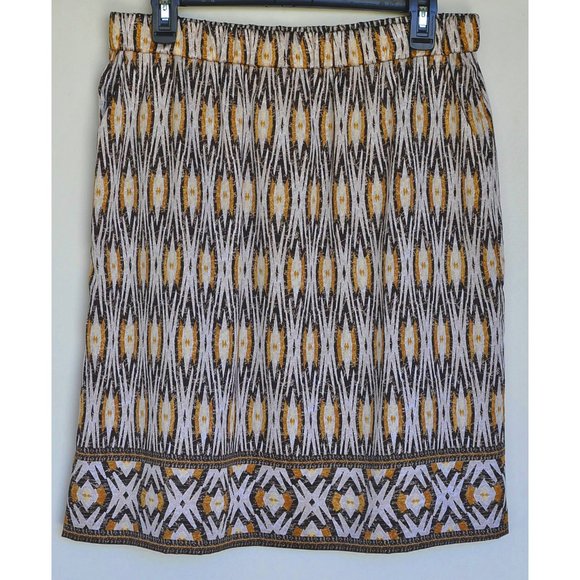 Chico's Pencil Skirt, Never Worn, size 1, Black Tan and Beige, Geometric Design - Picture 1 of 4